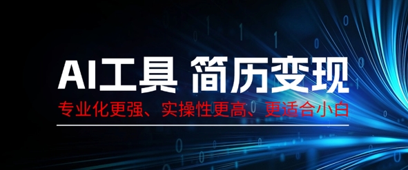 AI工具简历制作变现，专业化更强，实操性更高，更适合小白-青年云网创—高质量项目商城