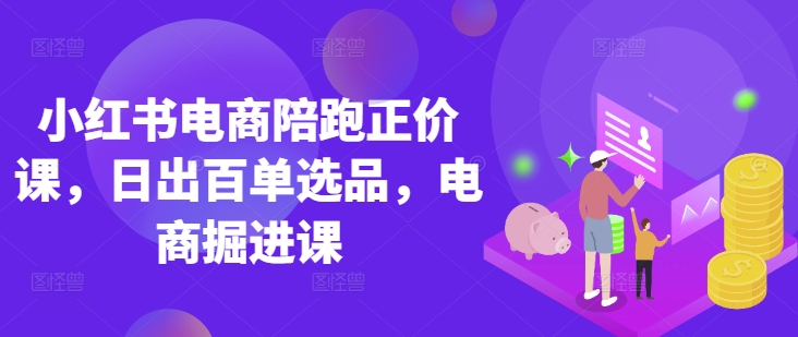 小红书电商陪跑正价课，小红书官方认证电商讲师教学，日出百单选品，电商掘进课-青年云网创—高质量项目商城